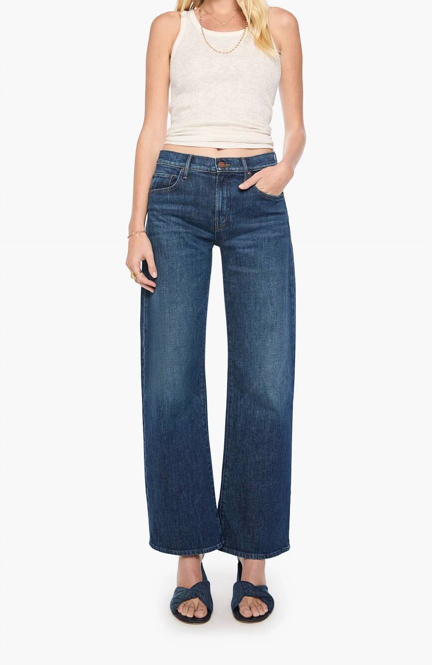 NEW MOTHER women's the mid rise lasso sneak jeans in that belongs in a museum
